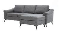 Ecksofa, ca. 256 x 158/87 x 92 cm - Dunkelgrau