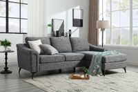 Ecksofa, ca. 256 x 158/87 x 92 cm - Dunkelgrau