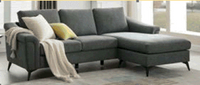 Ecksofa, ca. 256 x 158/87 x 92 cm - Dunkelgrau