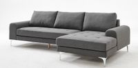 Modern Ecksofa mit gepolsterte Kissen grau