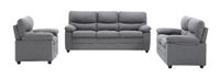 Couchgarnitur Sitzgarnitur Sofa-Set 3tlg. gepolstert -  Dunkelgrau