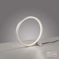 LED Tischleuchte MINI RITUS, 1xLED-Board/10,50Watt, 3000K, Ø25,5 cm, Silber