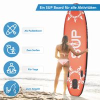 24MOVE® Standup Paddle Board SUP, inkl. Zubehör, Paddel und Hochdruckpumpe, ROT, 305x76x15cm