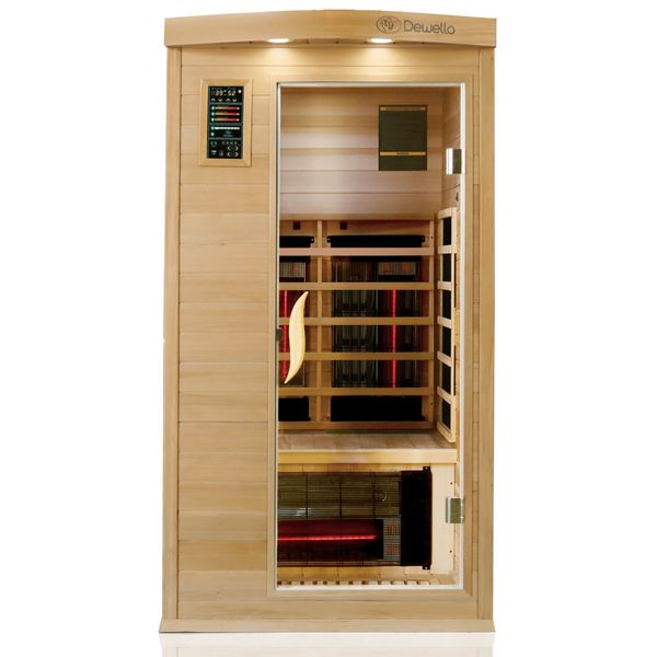 Infrarotkabine Pierson Pro 100x100 für 1 Person, Hemlockholz, Zeder, 3 DUO-Vollspektrum