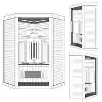 Infrarotkabine Infrarotsauna SALTCOATS 120cm x 120cm inkl. 3 Vollspektrumstrahler