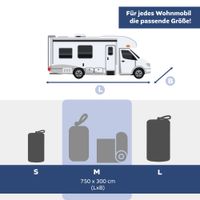 Lemodo Dachschutzplane für Wohnmobile, M 750 x 300 cm (LxB)