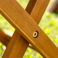 Holzliegestuhl 2er aus Akazie klappbar mit Tisch