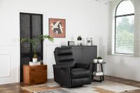 Verstellbarer Relaxsessel / Massagesessel, ca. 75 x 94,5 x 100,5 cm - Schwarz in Lederoptik
