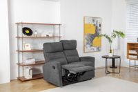Couchgarnitur Set Sofaset Sitzgarnitur 3tlg. mit 5 Relaxfunktionen - Dunkelgrau