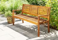 3-Sitzer Gartenbank aus Akazienholz, ca. 153 x 90 x 57 cm - Braun