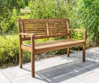 2-Sitzer Gartenbank aus Akazienholz, ca. 119 x 90 x 57 cm - Braun