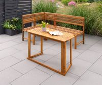 Balkontisch mit Eckbank, ca. 100 x 50 x 74 cm - Braun