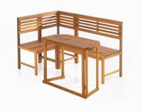 Balkontisch mit Eckbank, ca. 100 x 50 x 74 cm - Braun