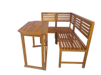 Balkontisch mit Eckbank, ca. 100 x 50 x 74 cm - Braun