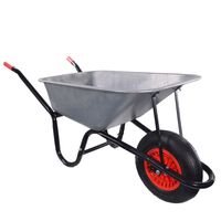 Schubkarre 85 Liter bis 160 kg, Garten Bauschubkarre, Gummi-Luftreifen mit Felge - verzinkt
