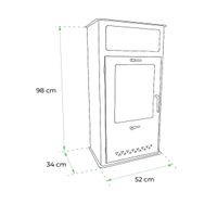 Boston freistehender Kamin, schwarz, Glastür, Bioethanol, 1,9 kW
