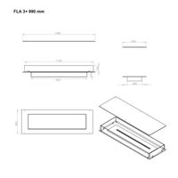 Foco Four 1200, Bioethanol-Einbaukamin, Wandkamin, 6,2 kW, automatischer oder manueller Brenner