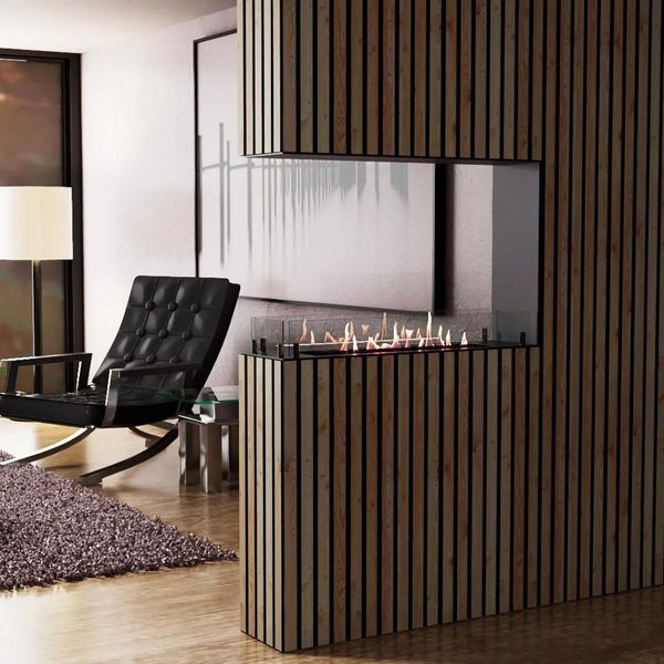 Foco Raumteiler 800 Slim, Schwarz, 80x50x20 cm, manuell, 7,5h Brenndauer, 3,3 kW