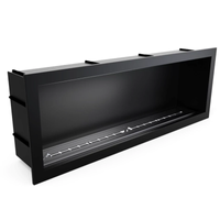 Icon Fires Slimline SFB1650 Bioethanol Kamin Schwarz, Einstellbare Flammen, H: 60 x B: 165 x T: 36,3 cm, Elegantes Design, Bioethanol Kamin, 9,8 kW, je nach Variante.