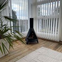 Salem Kamin, Ø44xH80 cm, rustikal, Holzofen-Optik, 1,9 kW, für gemütliche Atmosphäre