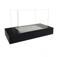 Freistehender Bioethanol-Kamin, Schwarz, 60 cm, Dekoratives Feuer für Tisch oder Regal, 2 kW, Stilvolles und modernes Accessoire.