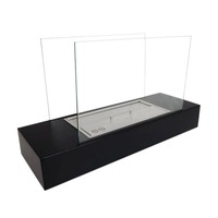 Freistehender Kamin, Schwarz, 60 cm, dekorativ für Tisch/Regal, 2 kW, modern