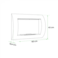 Ocean Bio-Wandkamin, Weiß, 60 cm, 1,75 kW, stilvoll, für jeden Raum