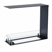 Foco Raumteiler 600 Slim, Schwarz, 60x50x20 cm, Bioethanol-Einbaukamin, manueller Brenner, 7,5 Stunden Brenndauer, 2,4 kW.
