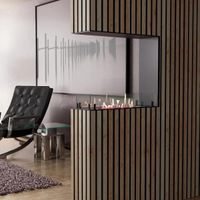 Foco Raumteiler 600 Slim, Schwarz, 60x50x20 cm, manuell, 7,5h Brenndauer, 2,4 kW
