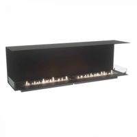 Foco Three 1800, 3-seitiger Bioethanol-Einbaukamin, für Medien- und TV-Wände, verschiedene Brenner zur Auswahl von 13 kW + 8,8 kW