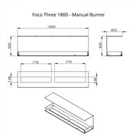 Foco Three 1800, dreiseitig, für TV-Wände, Brennerwahl: 13 kW + 8,8 kW