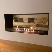Foco Two 1200, doppelseitiger Bioethanol-Wandkamin, manueller oder automatischer Brenner, 6,2 kW