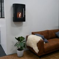 Oregon Bioethanolofen, Holzofen-Optik, wandmontiert, ohne Schornstein, 2 kW