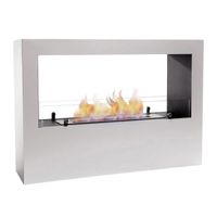 Lansing Bioethanol Standkamin, Weiß, Flammenansicht von 2 Seiten, 3,3 kW, 3,5-Liter-Brenner, 7,5 Stunden Brenndauer