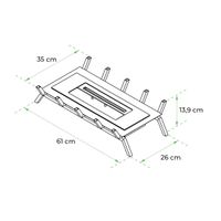 Icon Fires Slimline, Schwarz, H60xB110xT45 cm, 5,4 kW, 8h Brenndauer, verstellbar