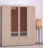 Parisot, Daily 13, Kleiderschrank 4-türig, mit Spiegel, Eiche