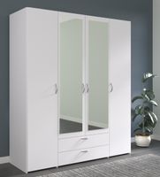 Parisot, Daily 3, Kleiderschrank 4-türig, mit Spiegel, weiss