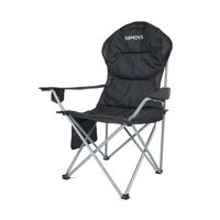 Campingstuhl Salvador, Klappstuhl gepolstert mit Tragetasche, faltbar, 150 kg belastbar, schwarz