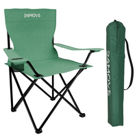 24MOVE® Campingstuhl Faltstuhl, grün, Getränkehalter und Tragetasche Outdoor, faltbar max. 100kg