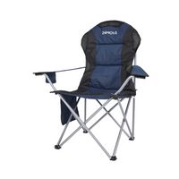 Campingstuhl Salvador, faltbar gepolstert Klappstuhl inkl. Tragetasche, 150 kg belastbar, blau