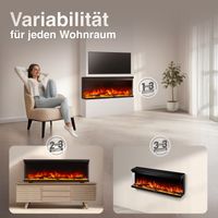 KAMINIO Elektrokamin LEA - Elektrischer 3-in-1 Kamin mit Panoramaview - 42 Zoll