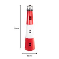 Gartendeko Solar Leuchtturm mit rotierender LED-Beleuchtung 120 cm hoch
