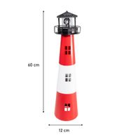 Gartendeko Solar Leuchtturm mit rotierender LED-Beleuchtung 60 cm hoch