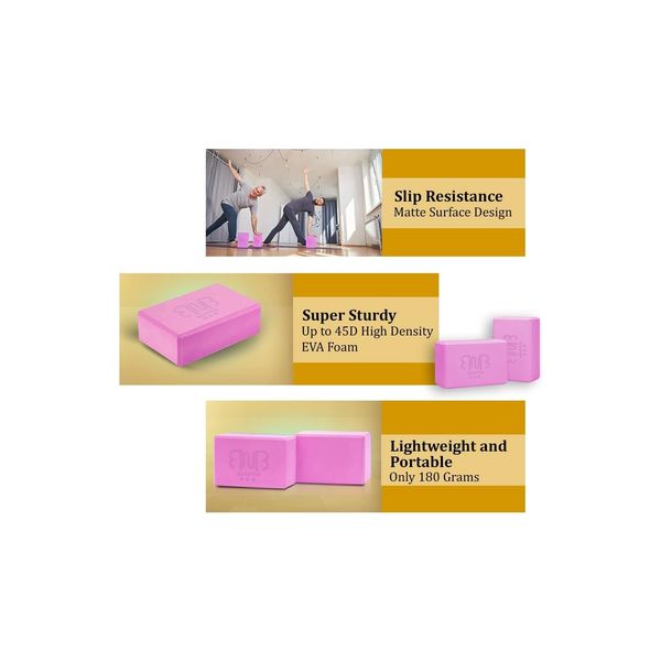 2er Pack Premium Yoga Blöcke Stabile Sportmatte, rutschfest
