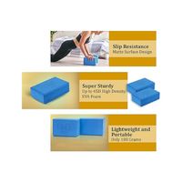 2er Pack Premium Yoga Blöcke Stabile Sportmatte, rutschfest, Meditation Eva Schaumstoffblock blau