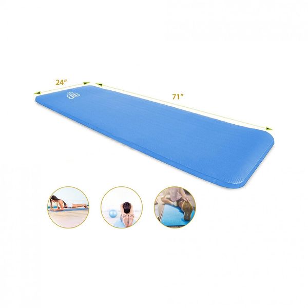 Premium NBR Sportmatte, rutschfeste Gymnastikmatte, Yogamatte Stretching Pilates Blau
