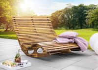 Ergonomische Doppelschwungliege XXL Saunaliege aus Akazienholz - FSC® zertifiziert