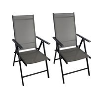CHILLROI® Klappsessel Aluminium 2er Set Gartenstuhl klappbar Campingstuhl