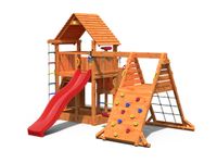 FUNGOO Spielturm Klettergerüst BIG LEADER SPIDER RED