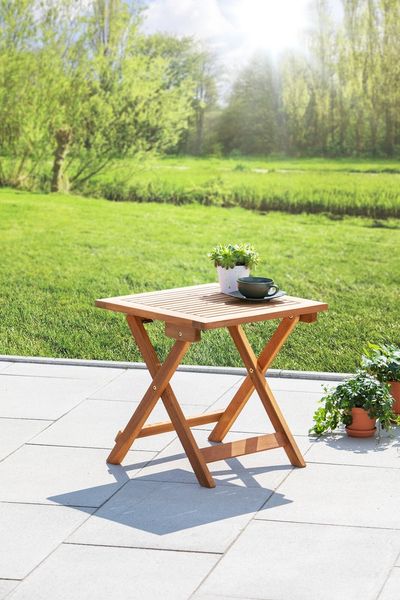 Akazienholz Gartenklapptisch Beistelltisch 45 cm FSC